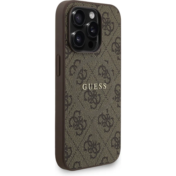 Guess PU Leather 4G Colored Ring Strap MagSafe kryt iPhone 15 Pro Max hnědý - Pouzdra - Obrázek d1c1a4e18c8a4cbd9b6d4113746f7339