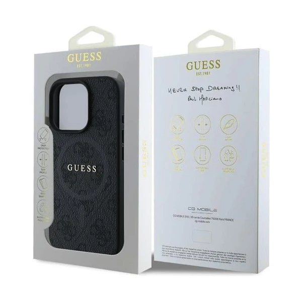 Guess PU Leather 4G Colored Ring MagSafe kryt iPhone 16 Pro černý - Pouzdra - Obrázek d1ca565b6f6c4f5db104d77fdc754833