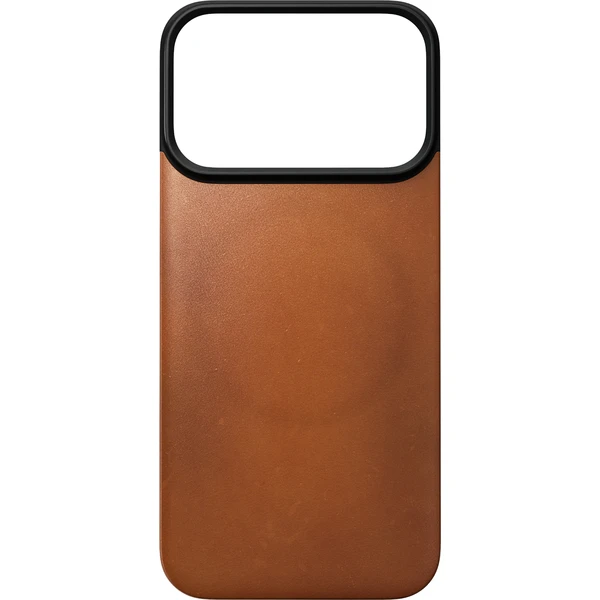 Nomad Magnetic Leather Back (Horween) MagSafe kožený kryt iPhone 17 Pro/18 Pro Saddle - Pouzdra - Obrázek d217adbeffb34474befa6a461a2d5213