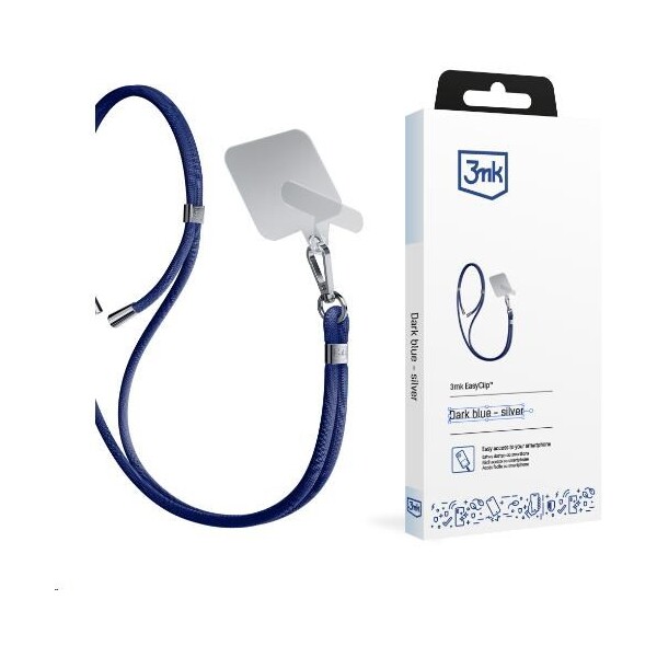 3mk EasyClip univerzální šňůrka pro telefony se zadním krytem tmavě modrá