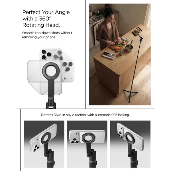 Spigen MagSafe Tripod Selfie tyč černá - Držáky - Obrázek d298eca7613c422fb0bb069da97aa935