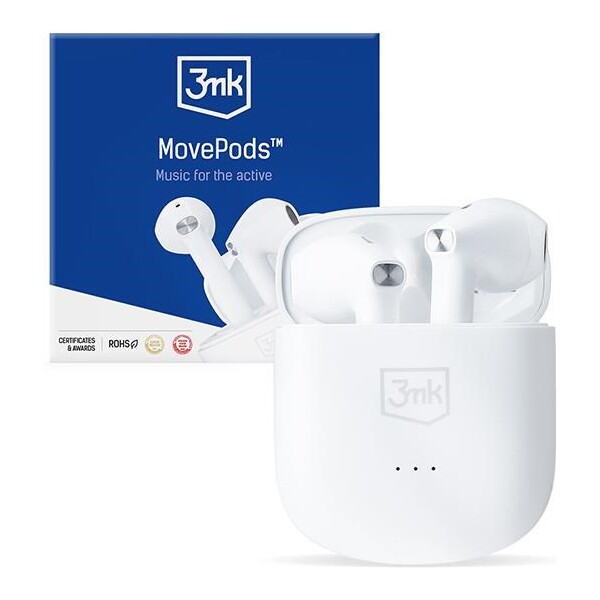 3mk MovePods bezdrátová sluchátka bílá