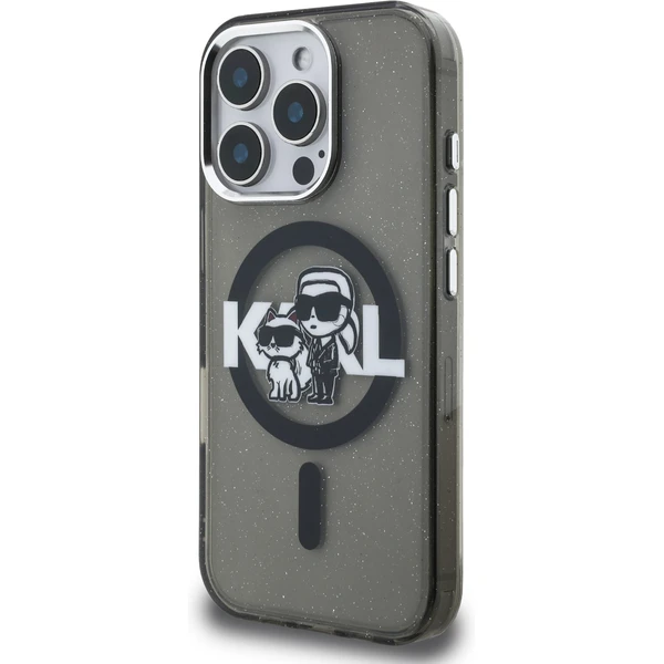 Karl Lagerfeld IML Glitter Karl and Choupette Sketch MagSafe kryt iPhone 16 Pro černý - Pouzdra - Obrázek d2a36d564b6b4d21ae91c836bd1115f8