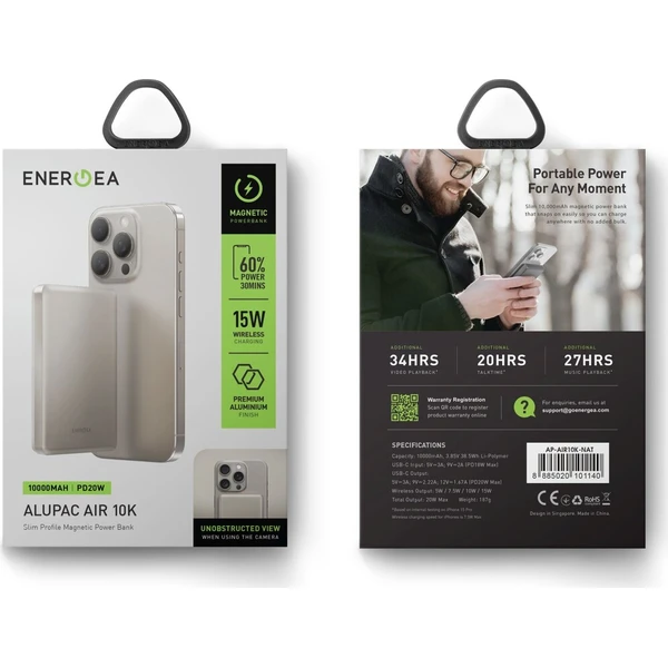ENERGEA AluPac Air powerbanka s MagSafe, 10000 mAh béžová - Powerbanky - Obrázek d2aa0942dd59455e83a511d1771609d2