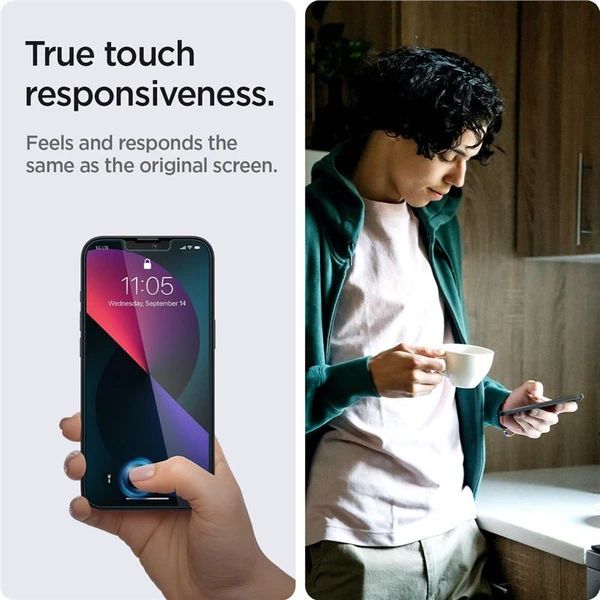 Spigen Glass tR EZ Fit Sensor Open Privacy sklo iPhone 16e/14/13 Pro/13 (2-pack) - Ochranné folie a skla - Obrázek d2c8299ff71f4879bd06c9d822abb02e