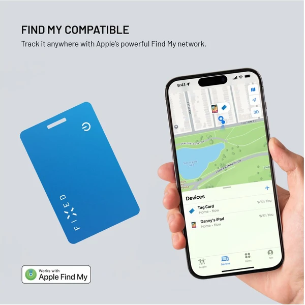 FIXED Tag Card 2 smart tracker s Find My a bezdrátovým nabíjením, modrý - Lokátory - Obrázek d2d842433deb44a0a60a02087085db17