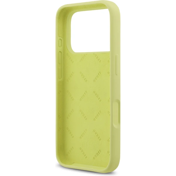 Guess Liquid Silicone 4G Metal Logo kryt iPhone 17 Pro žlutý - Pouzdra - Obrázek d2d9c5790721428cacbf31ed24e5375e