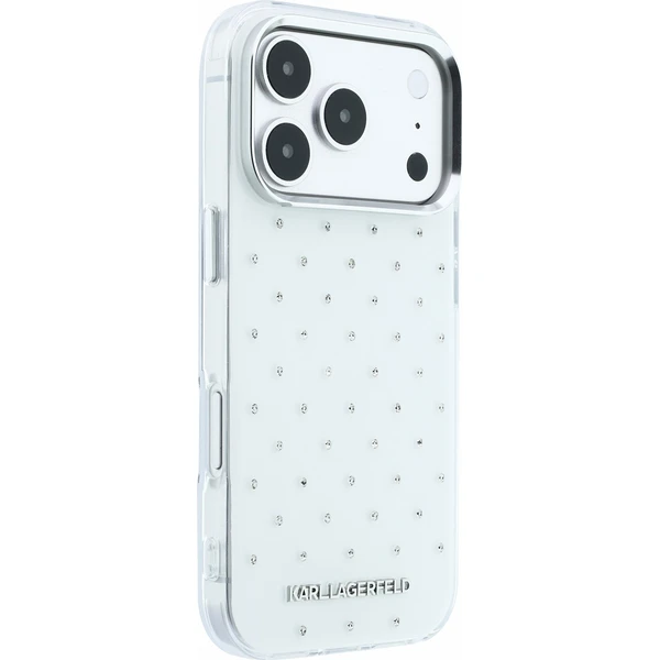 Karl Lagerfeld IML Rhinestones Allover Magsafe kryt iPhone 18 Pro bílý - Pouzdra - Obrázek d2fae5121fd941ea96327fb0dffba974