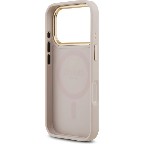 Guess PU Leather 4G Gold Frame MagSafe kryt iPhone 17 Pro růžový - Pouzdra - Obrázek d31bc4f3bd964335b30e97c4e4ab3f12