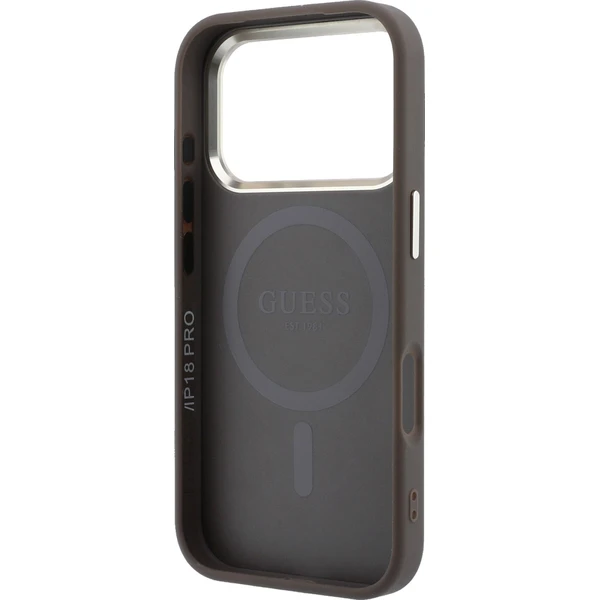 Guess PU Leather 4G Gold Frame MagSafe kryt iPhone 18 Pro hnědý - Pouzdra - Obrázek d32f3c7306684e03a4adf6ff853b8b0b