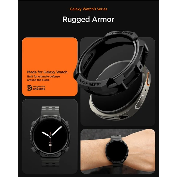 Spigen Rugged Armor kryt Galaxy Watch8 (40mm) matně černý - Pouzdra - Obrázek d34bb698b7754662947ca43fc6de6183