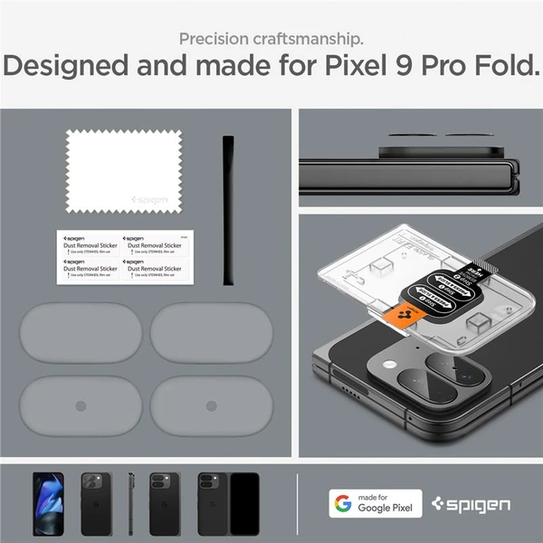Spigen Glass tR EZ Fit Optik 2 Pack tvrzené sklo na fotoaparát Google Pixel 9 Pro Fold čiré - Ochranné folie a skla - Obrázek d37b6f55265d4014bf8520fe7614a8d6
