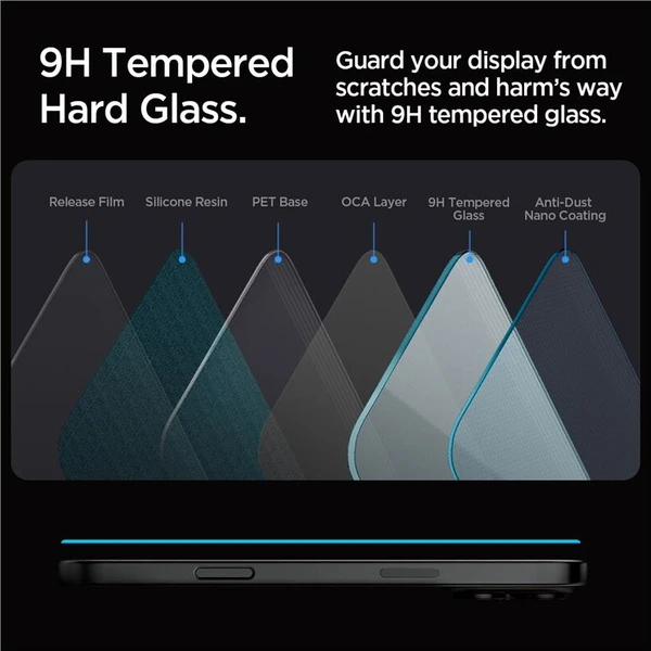 Spigen Glass tR EZ Fit tvrzené sklo iPhone 17 Pro Max/16 Pro Max čiré (2 ks) - Ochranné folie a skla - Obrázek d38247ca760f47319cc913a2b32e2efc