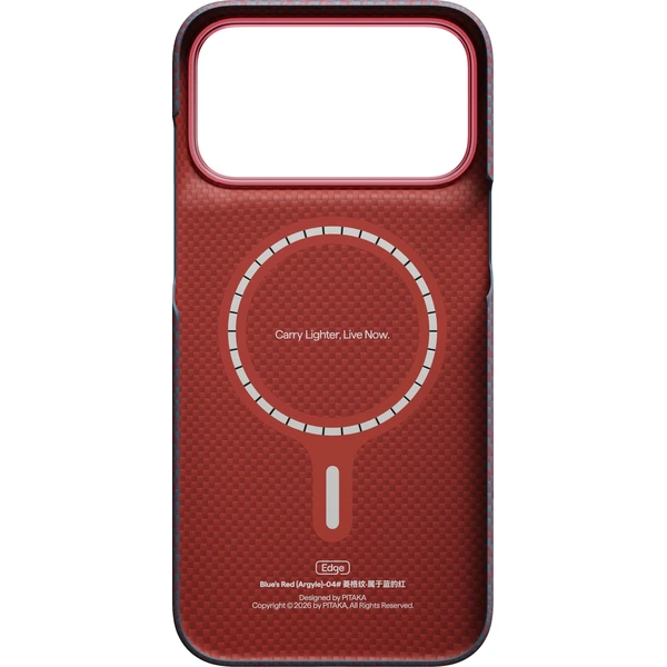 Pitaka Edge Case Argyle MagSafe kryt iPhone 18 Pro Max Blue's Red - Pouzdra - Obrázek d382f62eeef44543b38be3301ef964ec