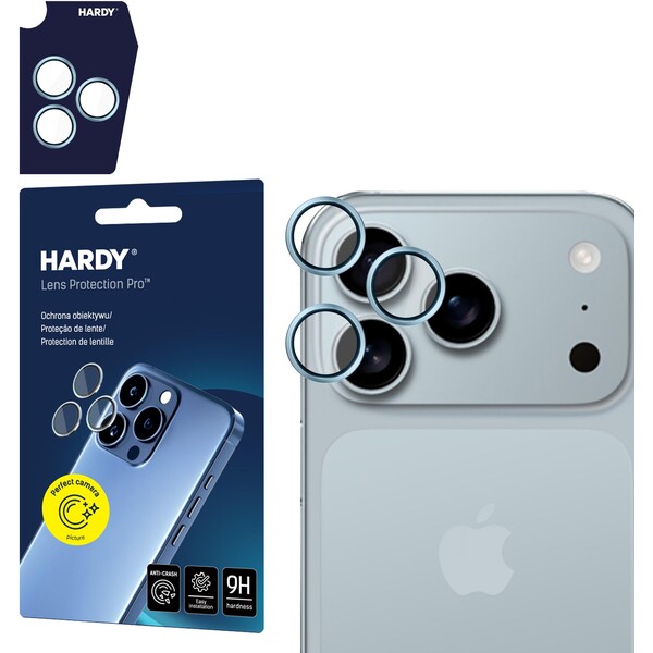 3mk HARDY Lens Protection Pro skla na fotoaparát Apple iPhone 17 Pro /17 Pro Max temně modrá