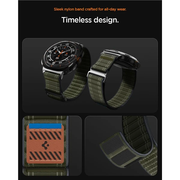 Spigen Fabric Band řemínek (hook-and-loop) Samsung Galaxy Watch Ultra 47mm zelený - Řemínky - Obrázek d399521776c845009d335f55f0a165e1