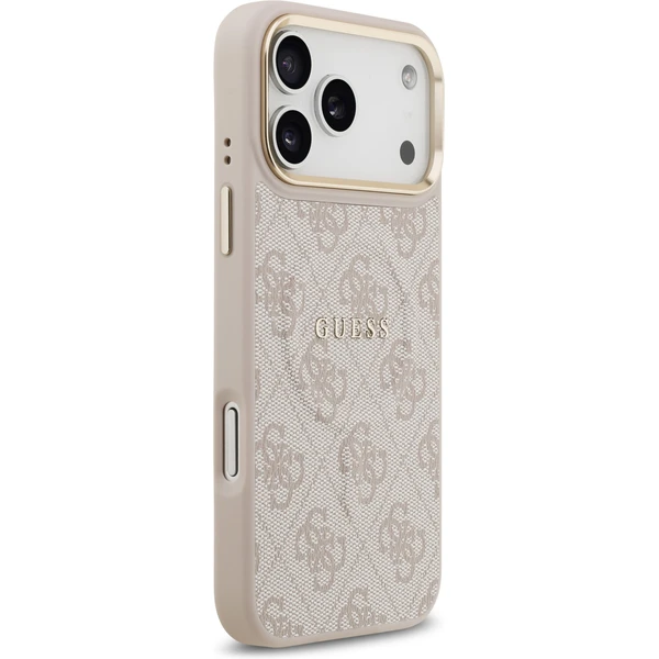 Guess PU Leather 4G Gold Frame MagSafe kryt iPhone 17 Pro Max růžový - Pouzdra - Obrázek d3a6c974e9274d90abee9dbd73c48fc1