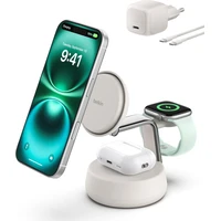 Belkin UltraCharge™ PRO Qi2 25W 3v1 MagSafe nabíječka pro iPhone/Apple Watch/AirPods písečná - Nabíječky