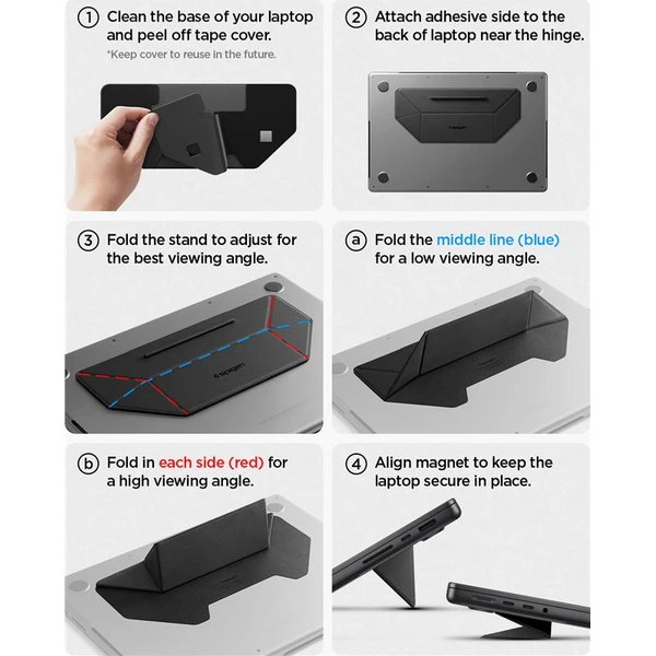 Spigen Slim Fold Laptop Stand LD201-S3 stojánek pro notebook/MacBook černý - Stojánky - Obrázek d4013e372b11471f9b8fa095725a57fe