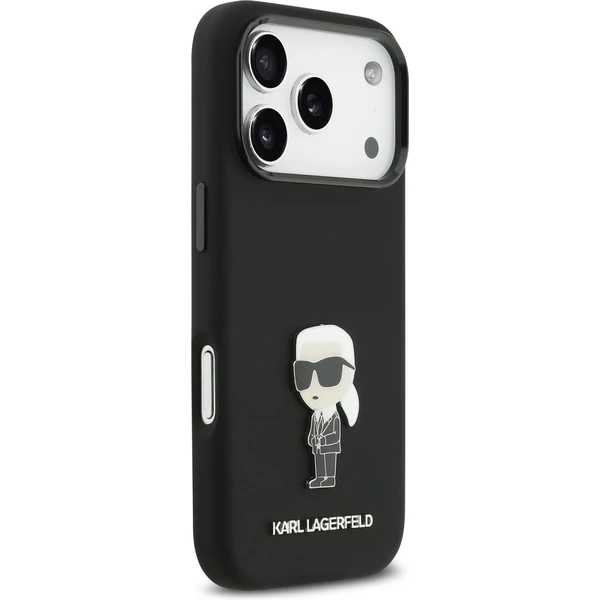 Karl Lagerfeld Liquid Silicone Metal Ikonik kryt iPhone 17 Pro černý - Pouzdra - Obrázek d415ce56751340598bd8fa2cf91caa1a