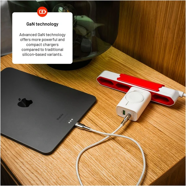 FIXED Power Socket GaN nabíječka USB-A/USB-C a nabíječkou pro Apple Watch bílá - Nabíječky - Obrázek d474d18a1ec6423480b4a06346aafba8