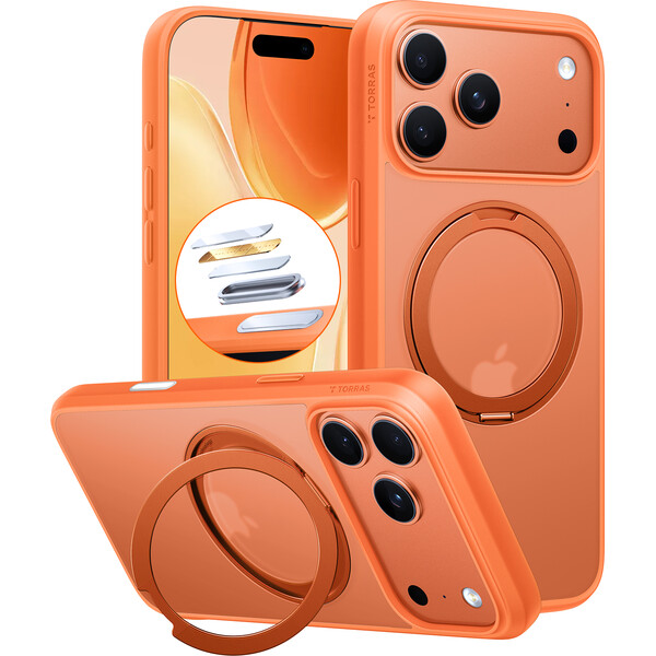 Torras Ostand Pro MagSafe kryt iPhone 17 Pro Max energy orange
