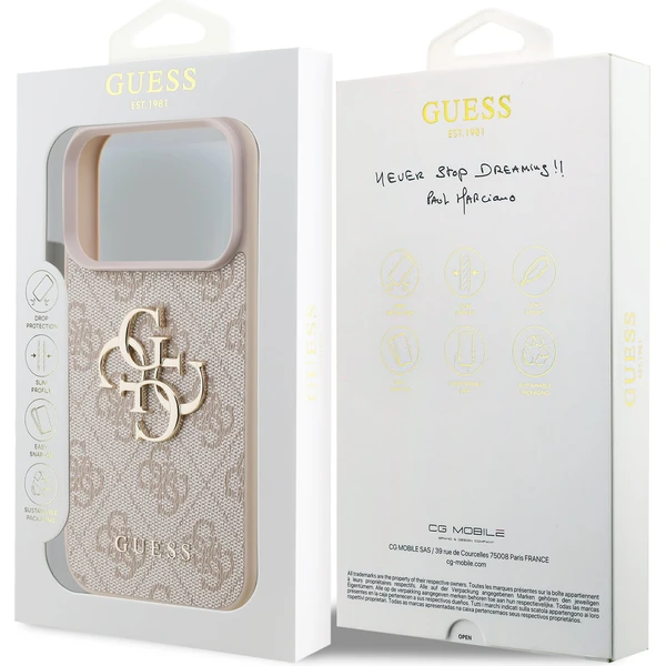Guess PU 4G Metal Logo kryt iPhone 17 Pro růžový - Pouzdra - Obrázek d4b63a641244435dbce31e91cccab1fc