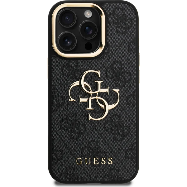 Guess PU 4G Metal Logo Stand Camera Frame kryt iPhone 15 Pro Max černý - Pouzdra - Obrázek d4b65e6322e648d098686083ff653686