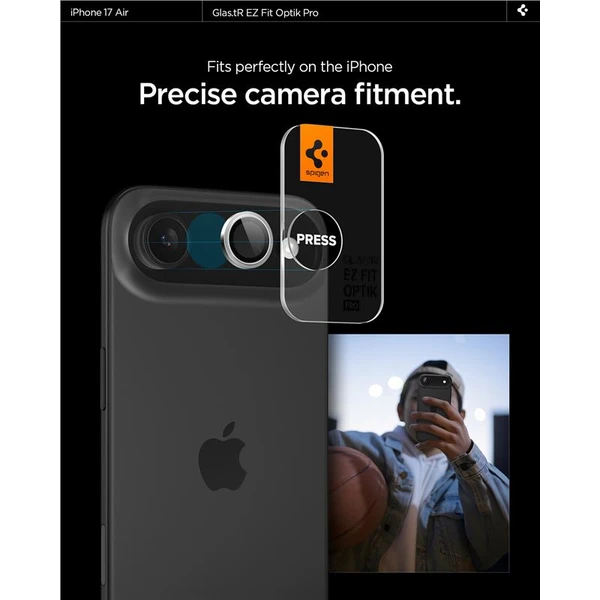 Spigen Glass tR EZ Fit Optik Pro skla iPhone Air silver (2 ks) - Ochranné folie a skla - Obrázek d4dd557506b349a6905e35ab0ece59be