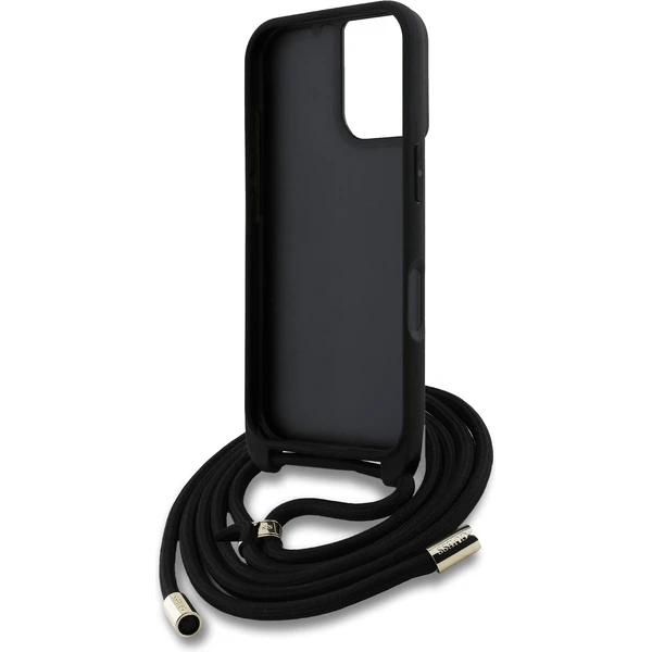 Guess PU 4G Metal Logo Crossbody popruh kryt iPhone 16 černý - Pouzdra - Obrázek d4de9c9335d64eea955d2e50c9b4b325