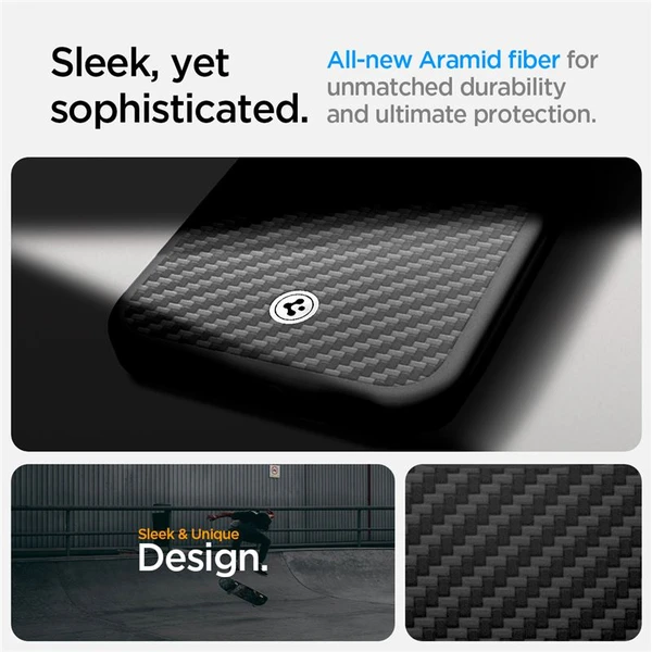 Spigen Enzo Aramid MagSafe kryt iPhone 17e/16e matně černý - Pouzdra - Obrázek d503bd5526ae4bbdacada7043380a50c