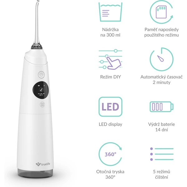 TrueLife AquaFloss Compact C300 ústní sprcha bílá - Ústní sprchy - Obrázek d53685e6887c4411a5563dc20df5bde9