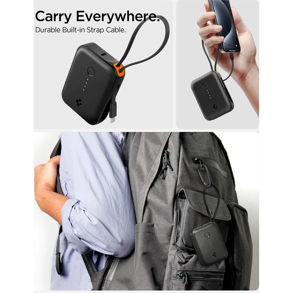 Spigen Essential powerbanka s kabelem 10000 mAh (30W) černá (EA3010BT) - Powerbanky - Obrázek d55f944dea0a4166b959fa76320d7838