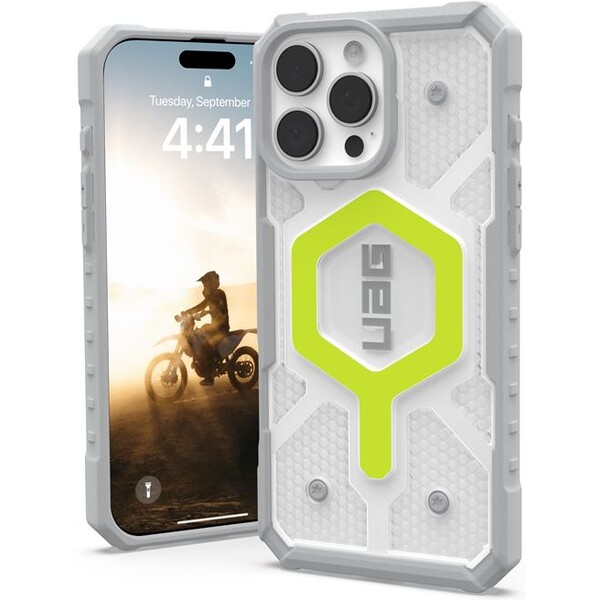 UAG Pathfinder Clear Magsafe kryt iPhone 16 Pro Max Active Neon