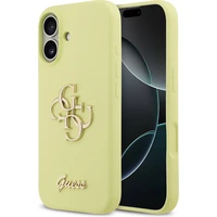 Guess Liquid Silicone 4G Metal Logo kryt iPhone 17 žlutý - Pouzdra