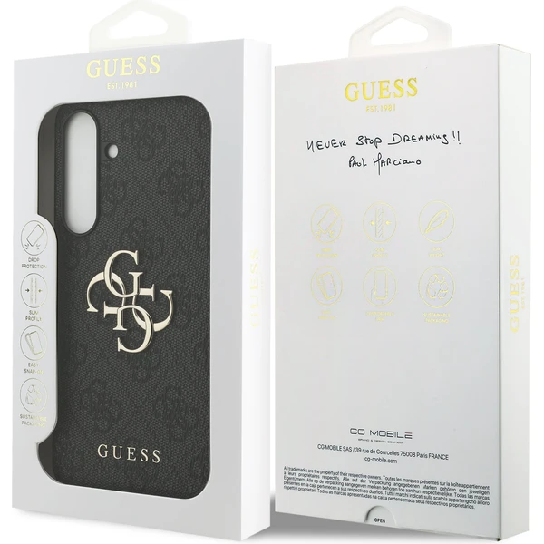 Guess PU 4G Metal Logo Zadní Kryt pro Samsung Galaxy S25 FE šedý - Pouzdra - Obrázek d57fd2384ceb41408f66639bd6cd7de0