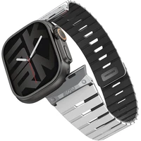 SKINARMA Gemini magnetický řemínek Apple Watch 49/46/45/44mm světle šedý - Řemínky