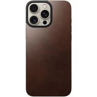 Nomad Magnetic Leather Back MagSafe kryt iPhone 16 Pro Max hnědý - Pouzdra