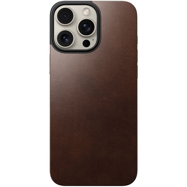 Nomad Magnetic Leather Back MagSafe kryt iPhone 16 Pro Max hnědý