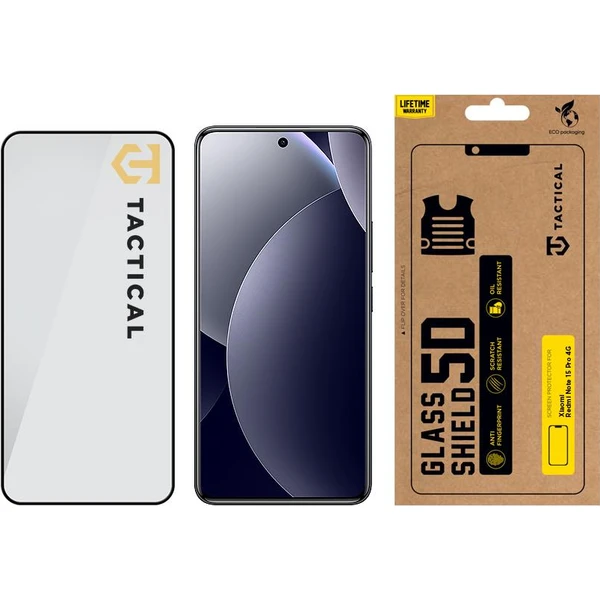 Tactical Glass Shield 5D sklo pro Xiaomi Redmi Note 15 Pro 4G černé - Ochranné folie a skla - Obrázek d609e544b3d14ee78243fd4072b28043