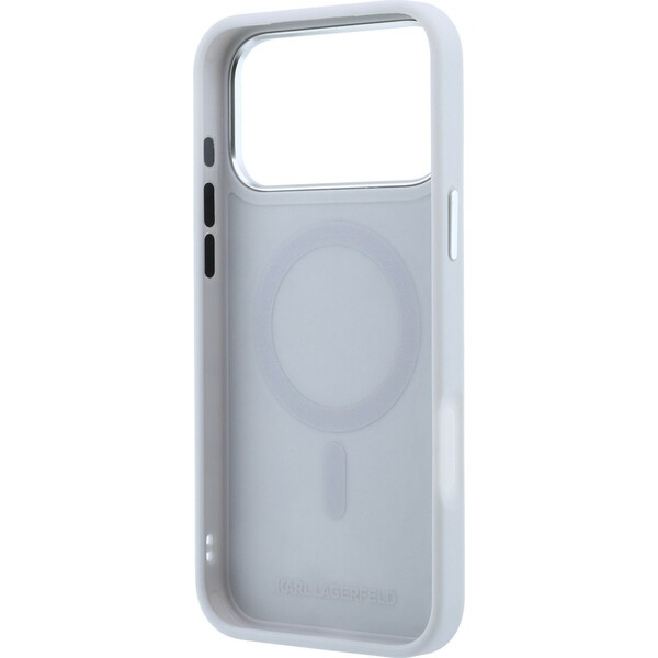 Karl Lagerfeld PU Grained K&CH Heads Ring Stand Magsafe kryt iPhone 18 Pro Max šedý - Pouzdra - Obrázek d62b0f6f30f243e697128b376a724776