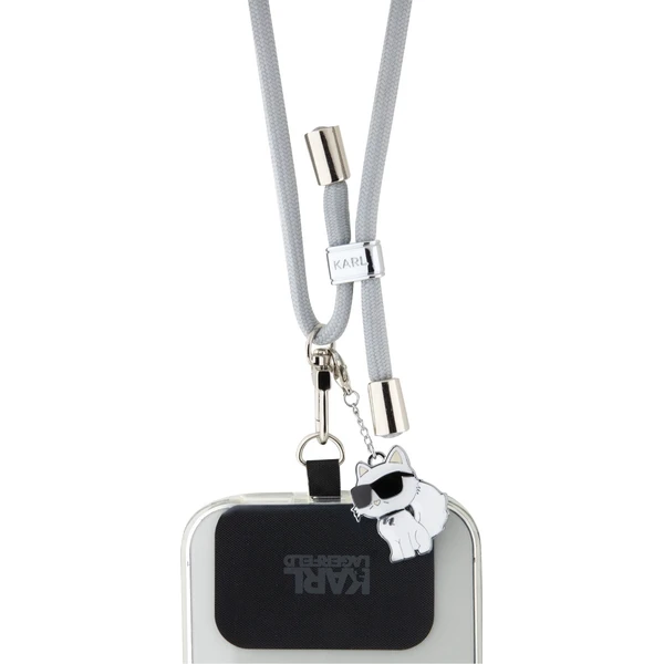 Karl Lagerfeld Universal Crossbody popruh Cord and Choupette Pins šedý - Popruhy a crossbody - Obrázek d632e04e680d4274a57272da1ddef277