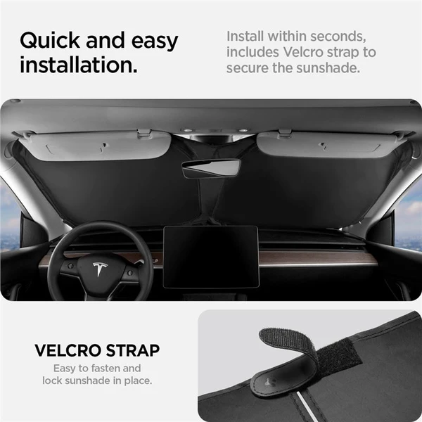 Spigen CryoShade Front Windshield Sunshade sluneční clona Tesla Model Y/3 - Ochranné folie a skla - Obrázek d63604fd8b1340c7bec46bea905c2801