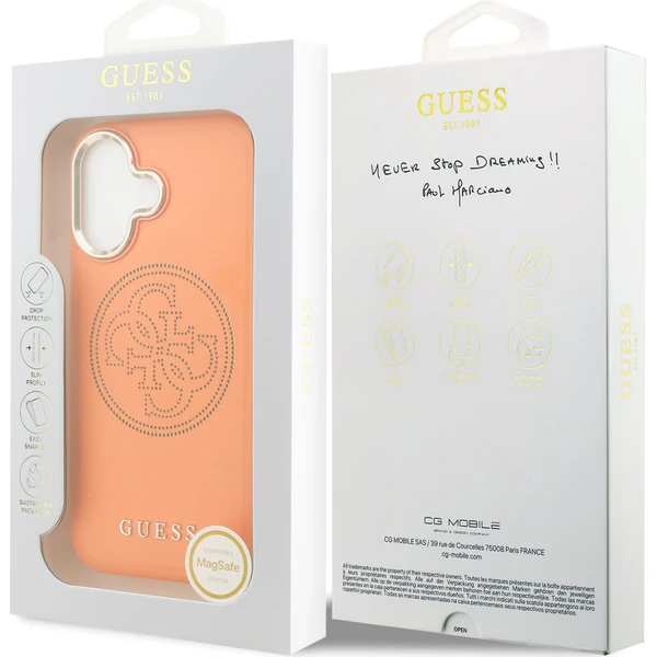 Guess PU Perforated 4G Logo MagSafe kryt iPhone 17 oranžový - Pouzdra - Obrázek d649f10e7e4e4c3fb4ddf43f19d79e1c