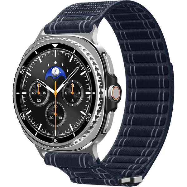 Spigen Fabric Band řemínek (hook-and-loop) Samsung Galaxy Watch8 46/44/40mm námořně modrý