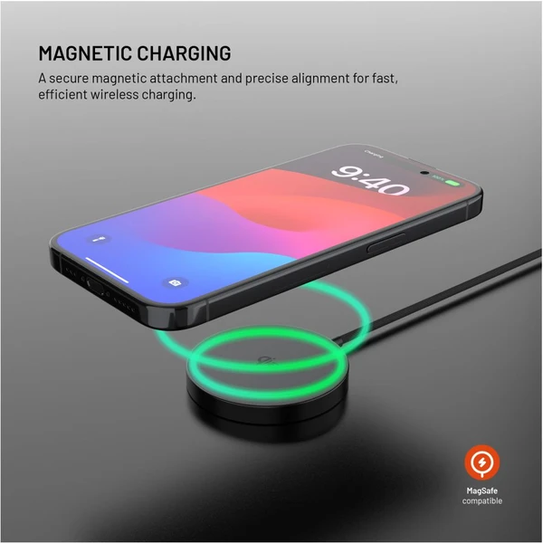 FIXED MagPad Slim MagSafe nabíječka s Qi2, 15W, černá - Nabíječky - Obrázek d688b0757b5043c78137caded68128ab
