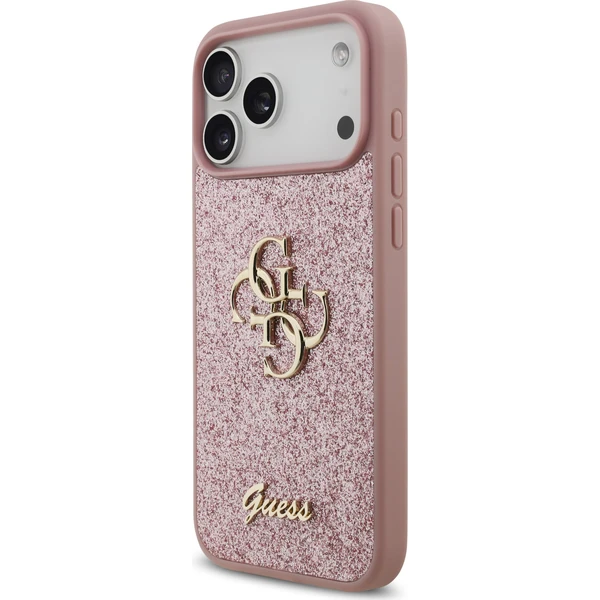 Guess PU Fixed Glitter 4G Metal Logo kryt iPhone 18 Pro Max růžový - Pouzdra - Obrázek d6cc0805314f464387237cfd7603cbb7