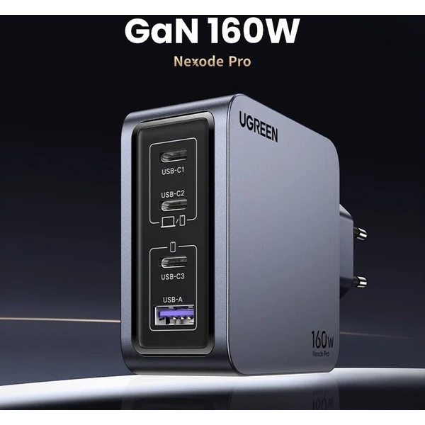 UGREEN Nexode 160W GaN nabíječka se čtyřmi porty šedá - Nabíječky - Obrázek d7092168f2714c58be0e1286db9a8c2b