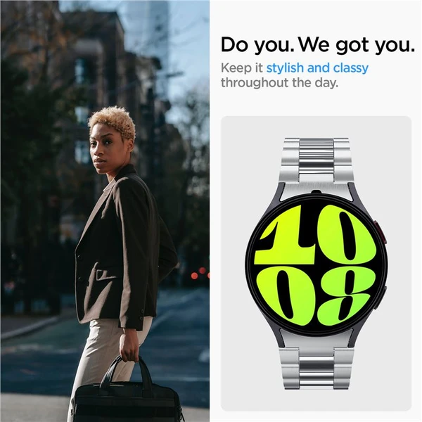 Spigen Modern Fit 316L řemínek Samsung Galaxy Watch7 44/40mm stříbrný - Řemínky - Obrázek d73a91905bb24f52960b914357e838d9