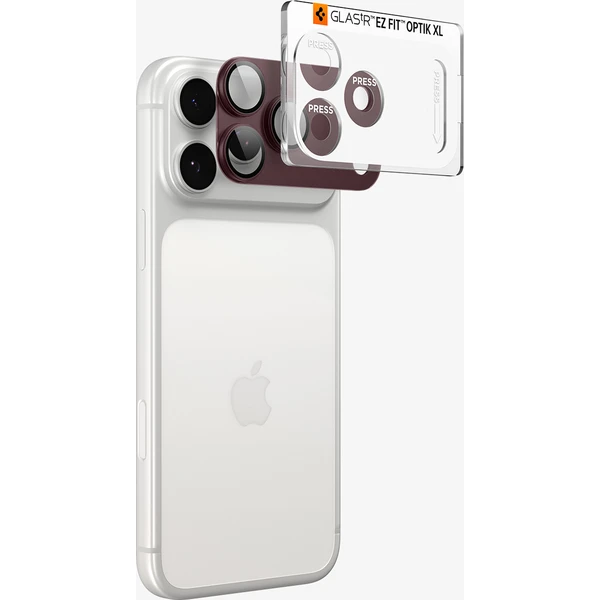 Spigen Glass tR EZ Fit Optik Pro XL 1 Pack sklo na fotoaparát iPhone 18 Pro Max tmavě vínové - Ochranné folie a skla - Obrázek d7491868b9bf48b695dda0bed1ab1ec6